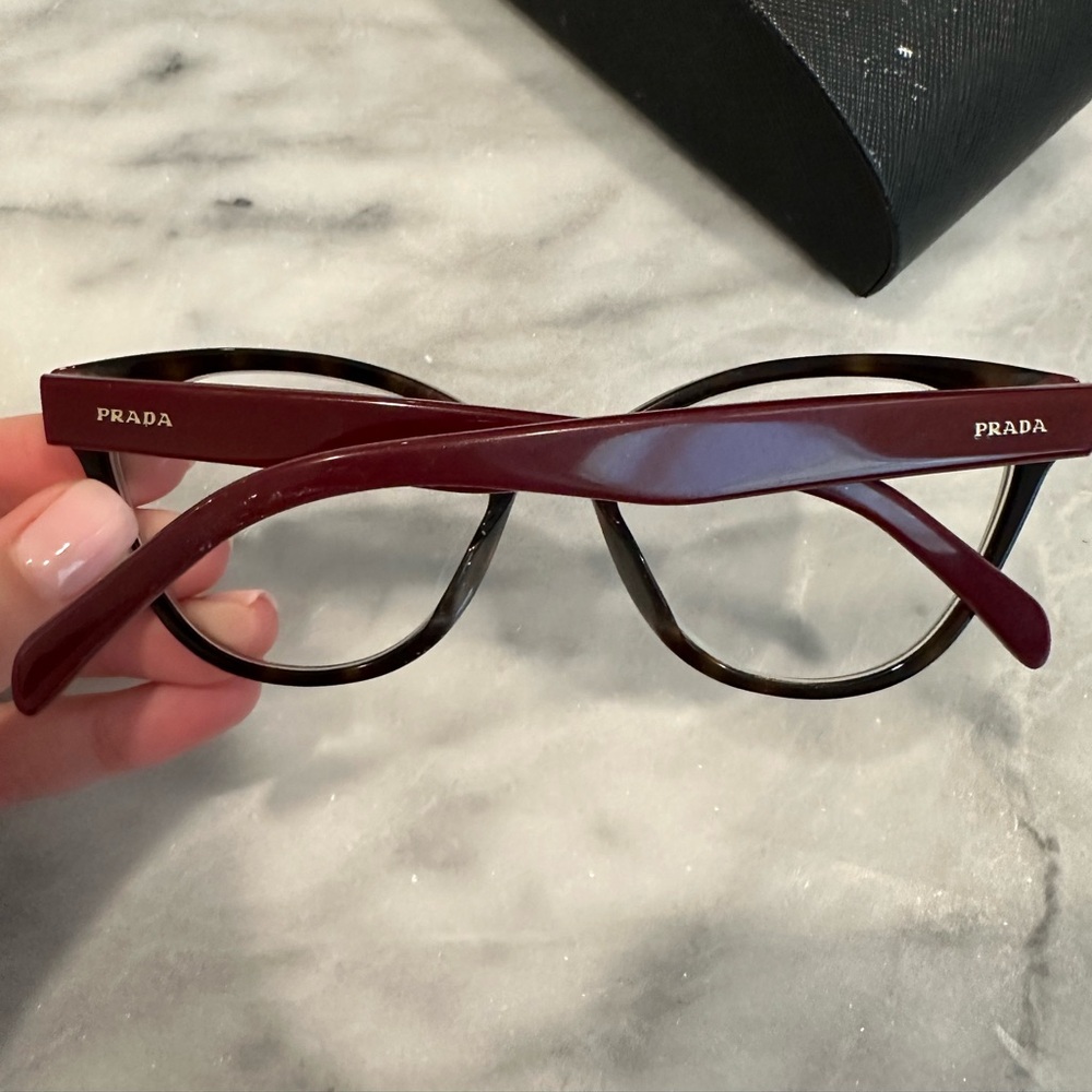 PRADA - Prescription Glasses - Cat Eye frames, black & maroon - Picture 7 of 7